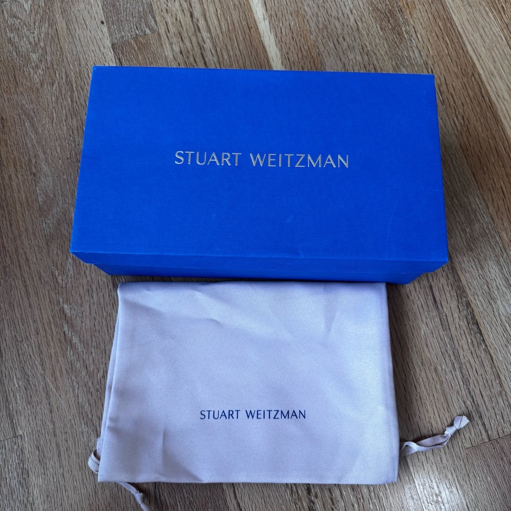 Stuart Weitzman Eva 50 Slingback Pumps Metallic Silver Leather NIB Sz 6.5 / 37 - Picture 8 of 10